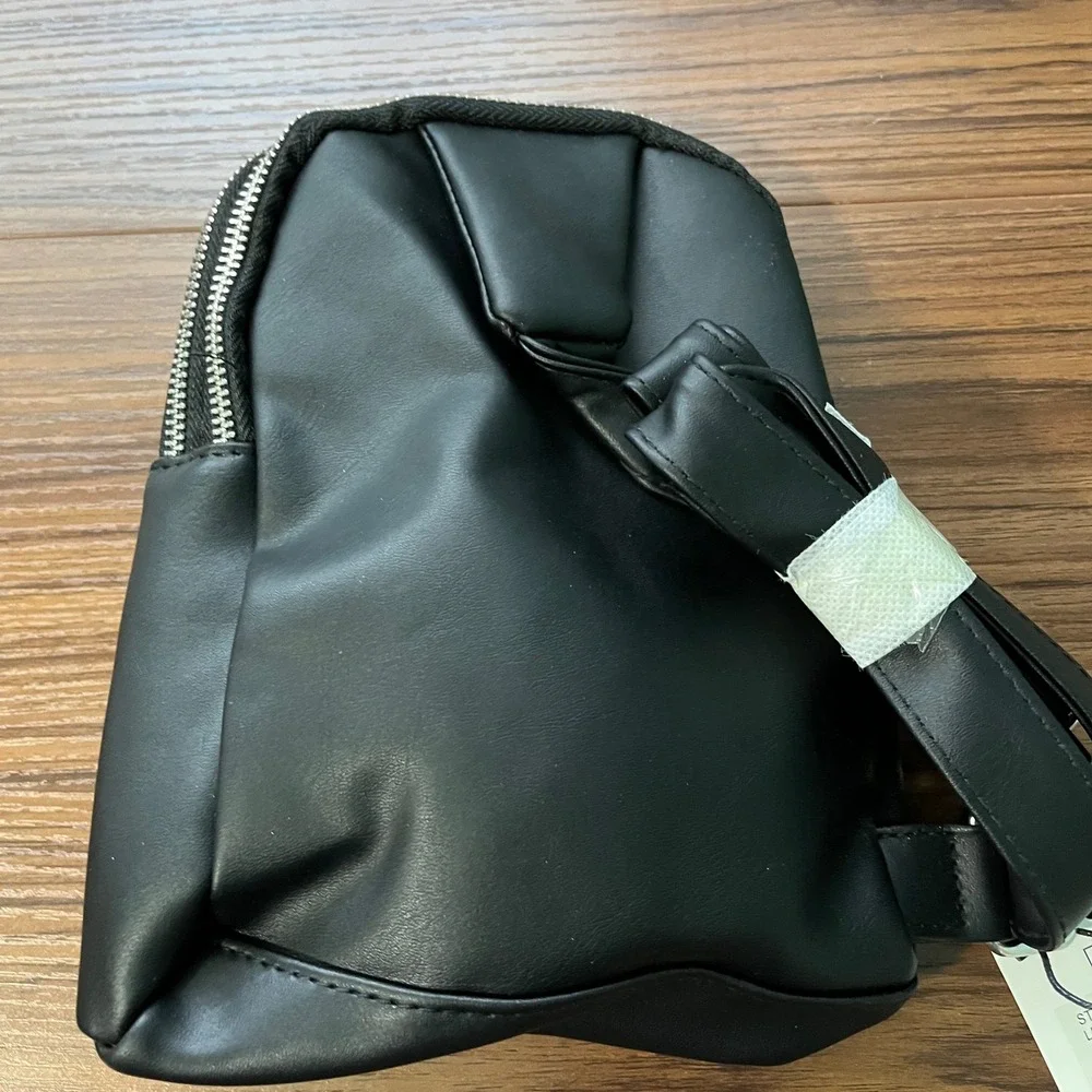 London Fog Janice Double-Compartment Sling Bag‎ Black - NWT